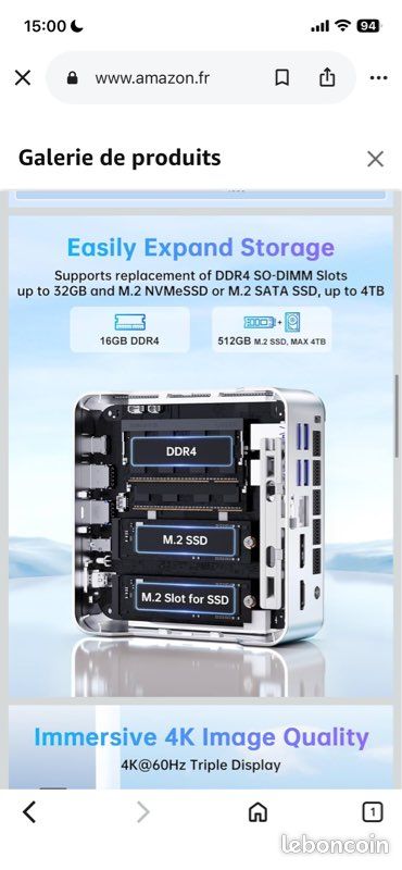 Mini PC NiPoGi Pinova P2 Négociable ou échange – AMD Ryzen 3300U / 16 Go RAM / 512 Go SSDa (image 14)