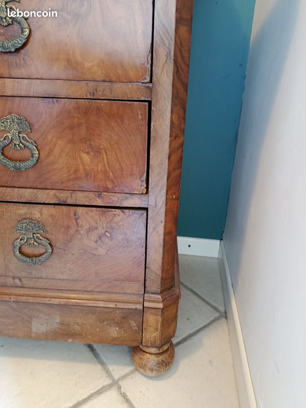 Commode secrétaire Louis-Philippe plateau en marbre (image 8)