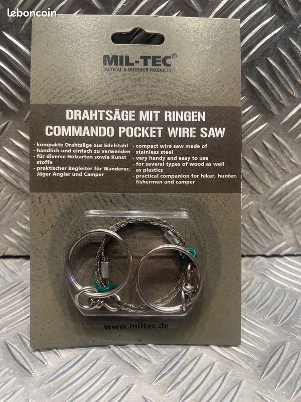 Scie De Survie Commando Mil-Tec Avec Anneaux - Neuve - Randonnée, Chasse, Camping