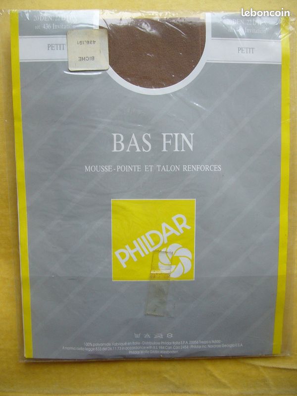 Bas nylon fin Phildar Invitation T 1. Neufs (image 1)