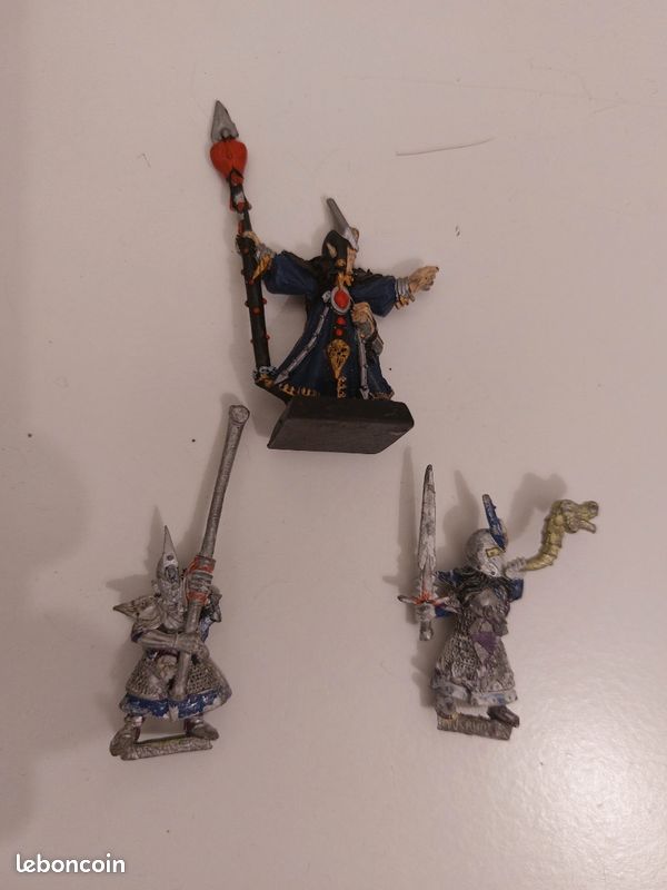 Elfe noir sorcier et état-major warhammer the old world -oldhammer (image 1)