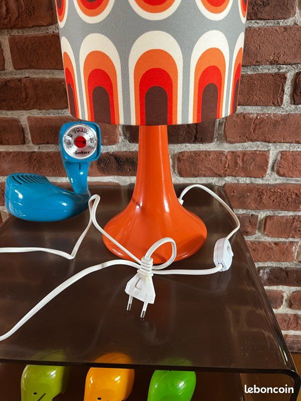 Belle lampe orange vintage seventies rétro (image 10)