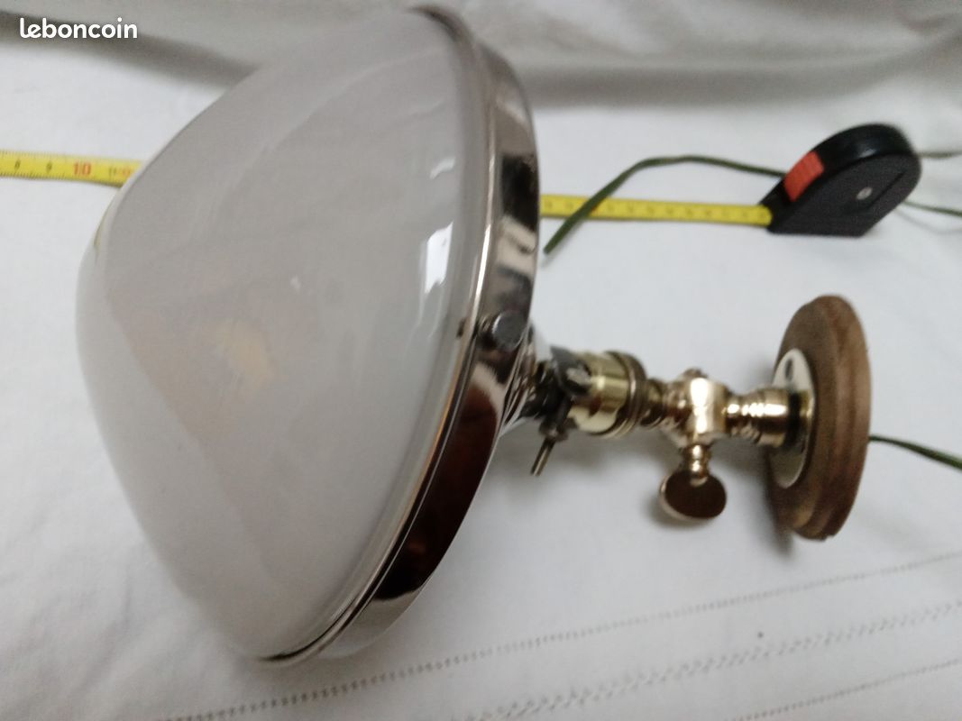 Ancienne lampe applique verre laiton vintage loft industriel métier jielde (image 5)