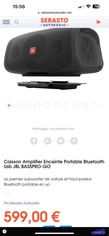 Caisson Amplifier Enceinte Portable Bluetooth Usb JBL BASSPRO-GO