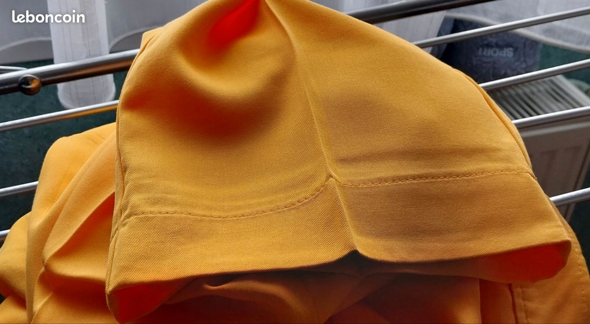 Pantalon Habillé Homme Sartorio (Kiton) Taille 50 (34 US) - Laine Mélangée Jaune, Plissé, Neuf Avec étiquette