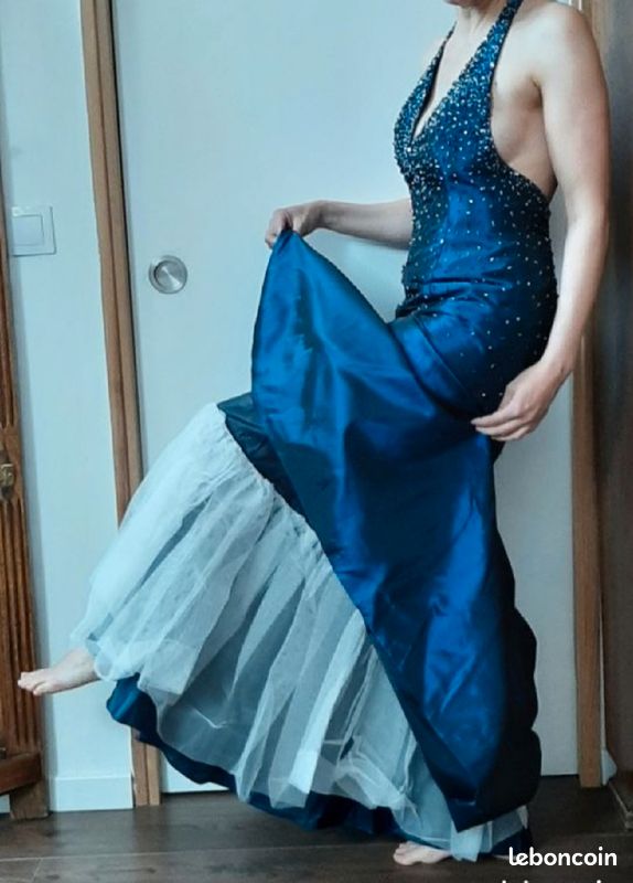 Robe longue de soirée glamour dos nu taille 38 - neuve (image 3)