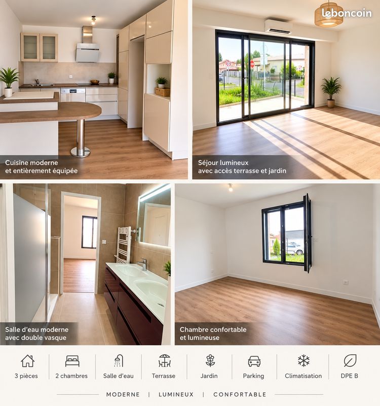 Maison 3 pièces 70 m² · à Saint-Médard-en-Jalles · 70 m² · 295 000 €