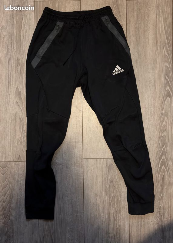 Pantalon Adidas Noir à rayure grise (image 1)