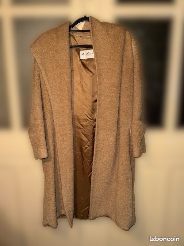 Manteau Hiver Max Mara Marron Laine Et Alpaga - Taille 40, Excellent État, Occasion De Luxe