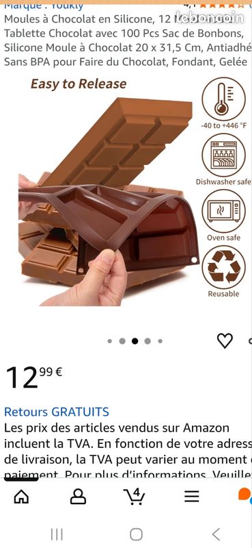 6pcs Moules à Tablette de Chocolat Moule à Chocolat En Silicone 6pcs Moules à Tablette de Chocolat Moule à Chocolat En Silicone