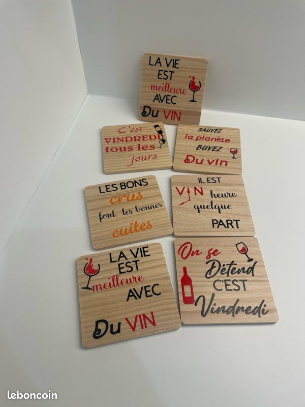 Lot De 4 Dessous De Verre Humoristiques Apéro - L'apéro Recrute - Neufs - French Coasters