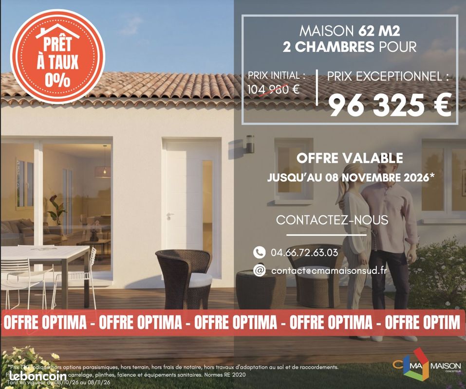 Maison 3 pièces 62 m² · à Orange · 62 m² · 211 415 €