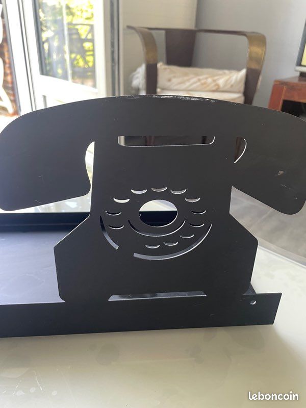 Étagère murale motif téléphone métal noir (image 5)