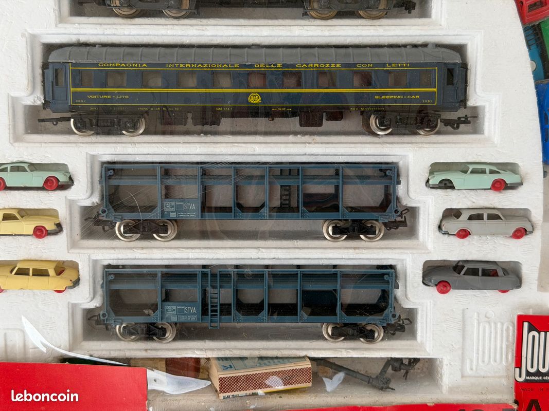 Jouef wagon porte voiture stva avec 4 voiture simca 1100 ho train électrique - Modélisme