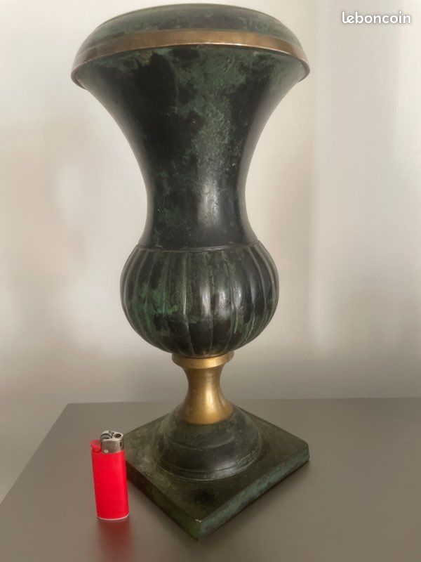 Superbe vase Médicis balustre neo-classique ancien 31 cm bronze (image 2)