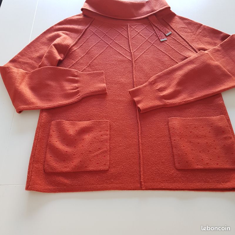 CHRISTINE LAURE - Pull femme taille 42 Couleur terracotta (image 5)