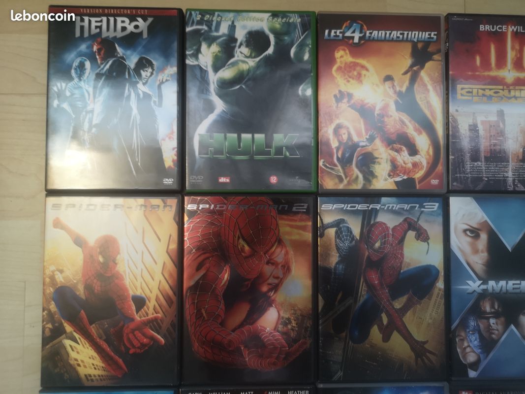 Lot de 14 DVD Film Fantastique : Spider-man 1 , 2 et 3, Matrix 2 et 3 ...