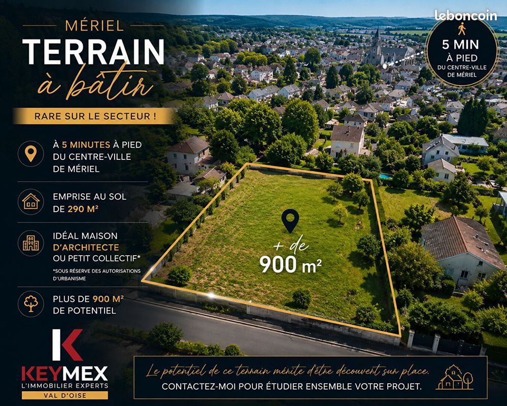 Terrain 942 m² · à Mériel · 942 m² · 219 000 €