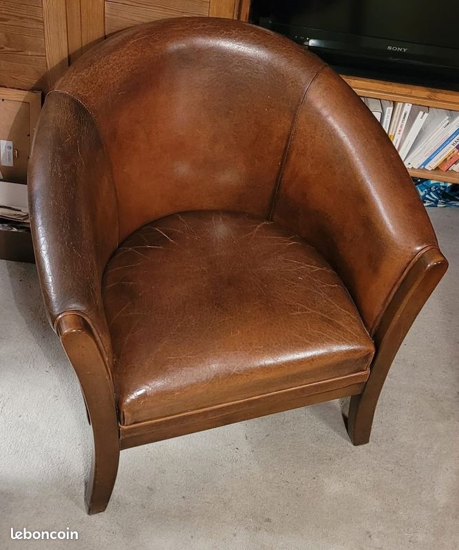 Fauteuils clubs cuir de mouton (image 4)