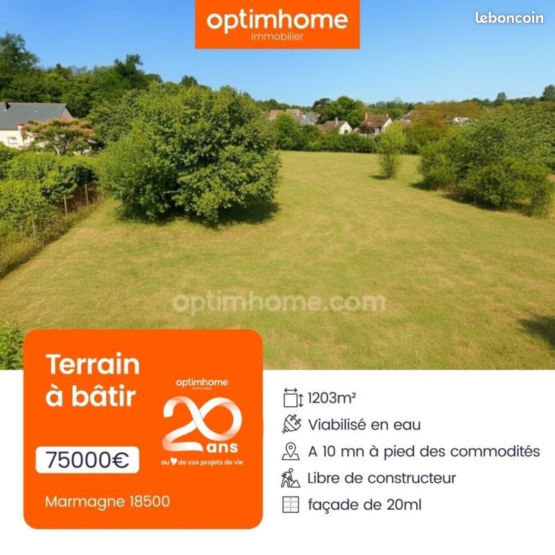 Terrain 1203 m² · à Marmagne · 75 000 €