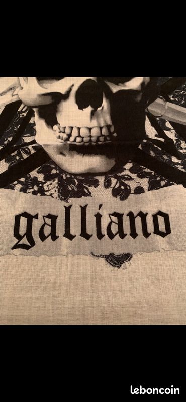 Bandana tête de mort pirate John Galliano neuf en soie (image 4)