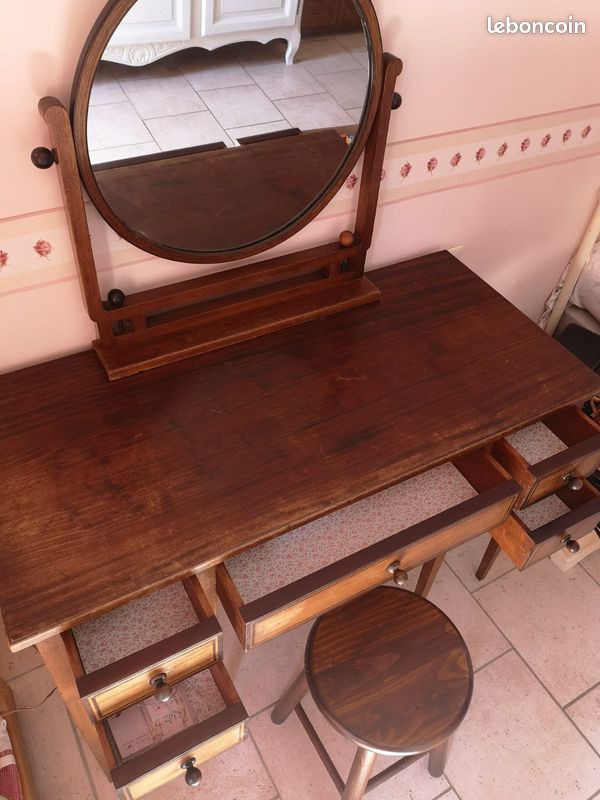 Superbe coiffeuse style annees 30 ancienne en bois (image 3)
