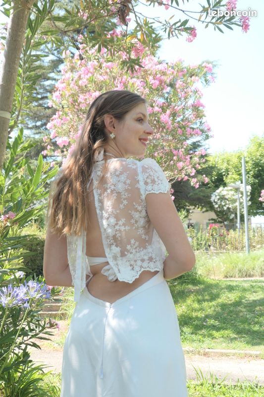 Robe de mariée soie dentelle créatrice (image 9)