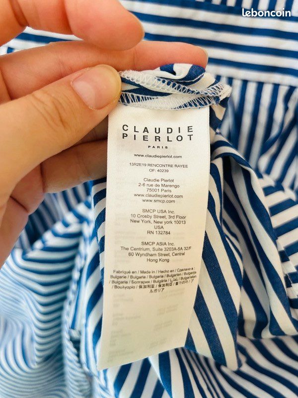 Robe Claudie Pierlot Imprimé Coeurs En Viscose - Taille 36 - Marine Multicolore - Occasion Très Bon état
