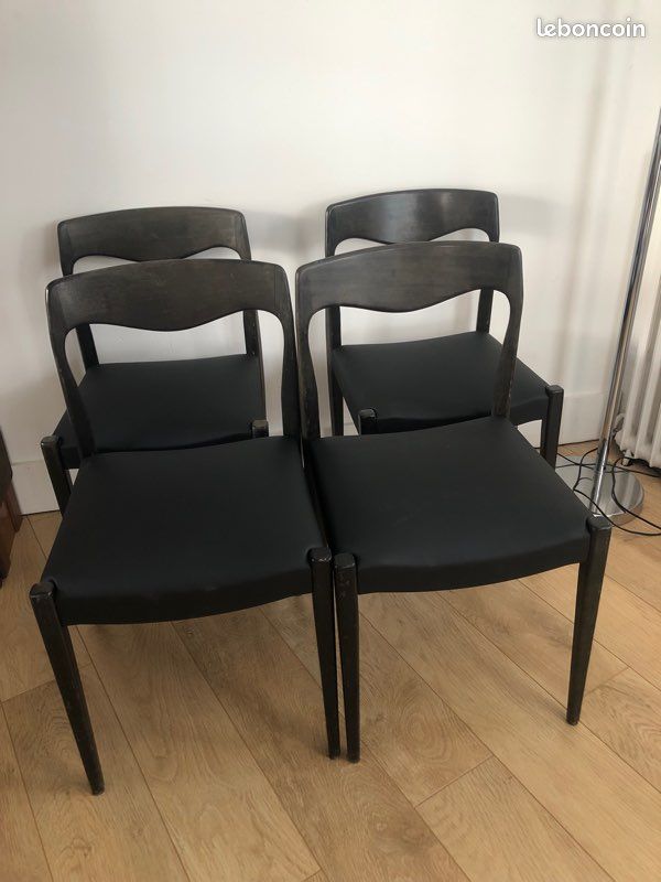 Série 4 chaises vintages style scandinave (image 7)