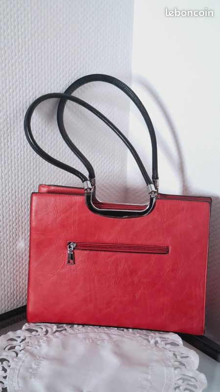 Sac femme bordeaux/ noir (image 2)