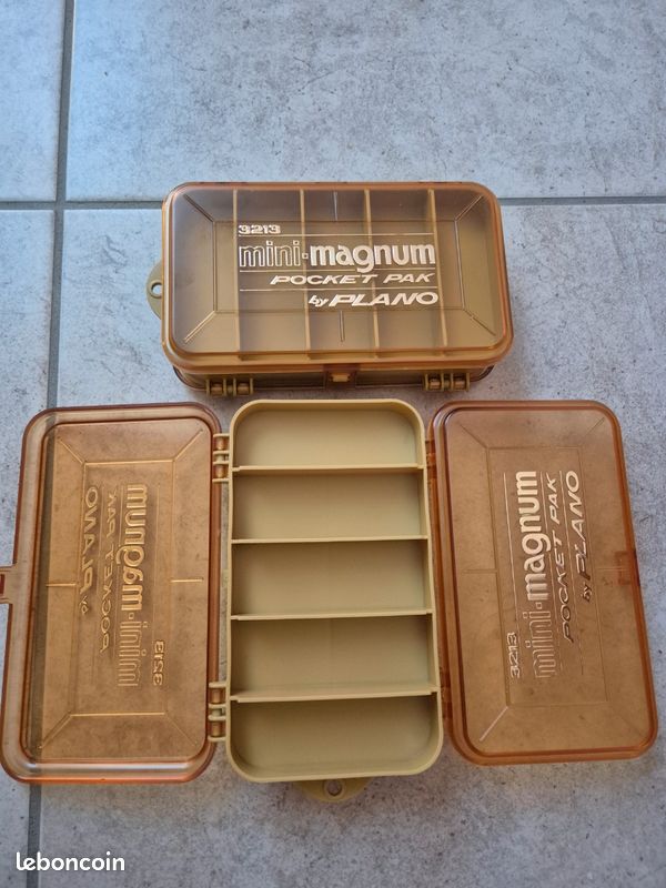 Boîte De Pêche Plano Mini-Magnum 3213 - Double Face, Orange, Vintage US, Avec Leurres