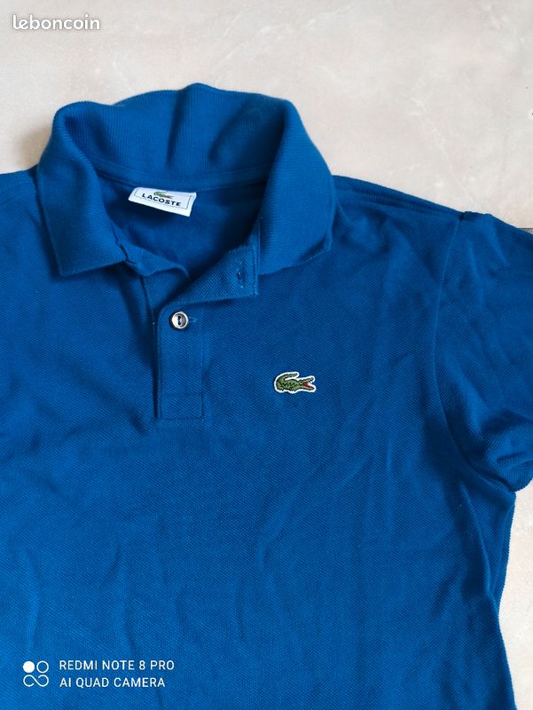 Polo manches longues Lacoste garçon bleu taille 10ans (image 1)