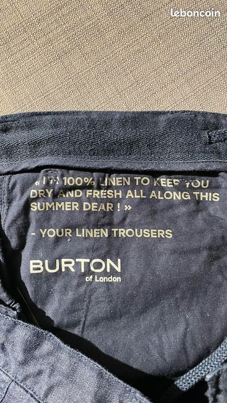 Pantalon burton en lin bleu marine (image 3)