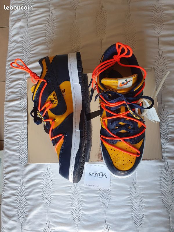 Nike x Off White Dunk Low SB Michigan Yellow Navy Blue (image 11)