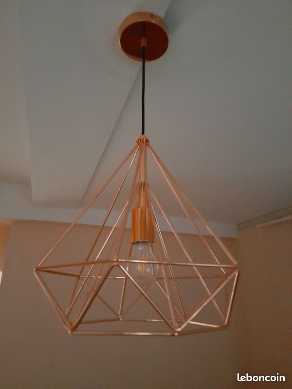 Luminaire intérieur suspension métal cuivre "Byron" (image 3)