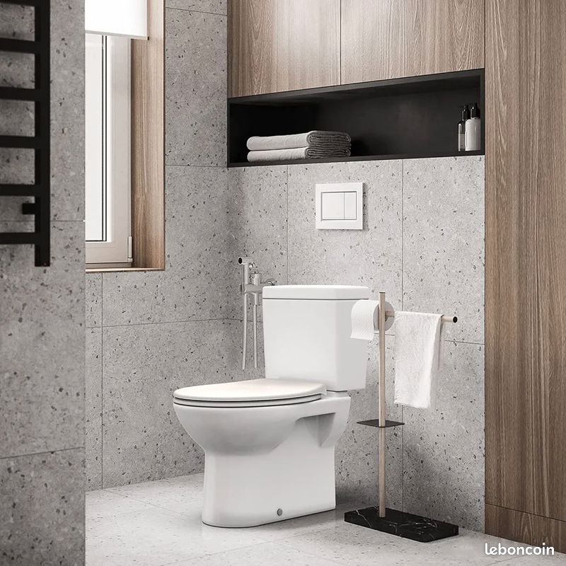 WC mural design sans bord avec Siège WC avec système d'abaissement automatique Softclose + amovible