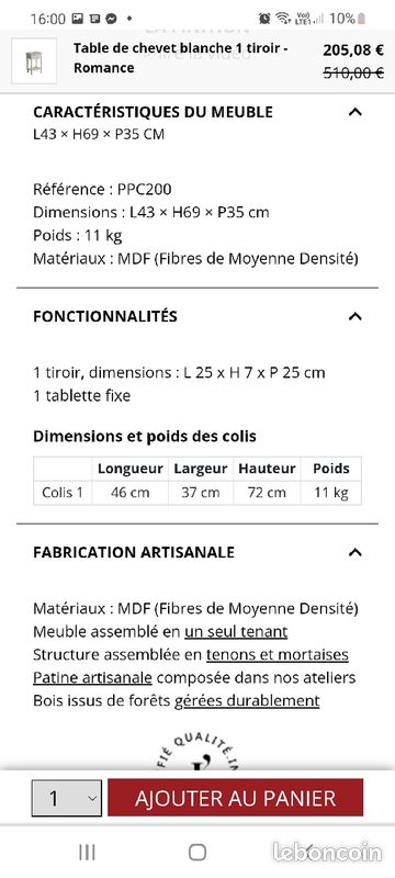 Table de chevet INTERIOR's (image 3)