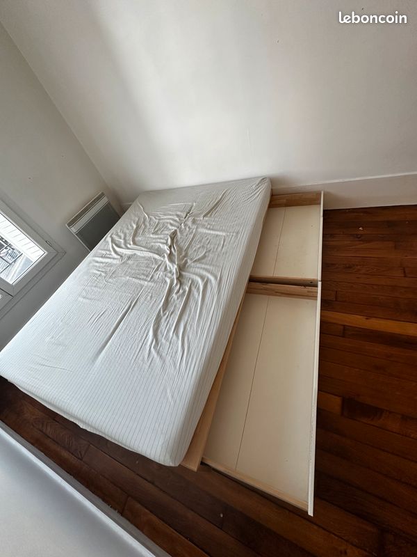 Lit et matelas avec tiroirs de rangement (image 3)