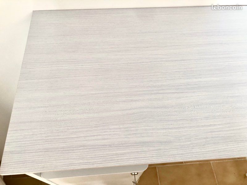 Bureau d'Ordinateur, Cadre en Métal, Blanc (image 4)