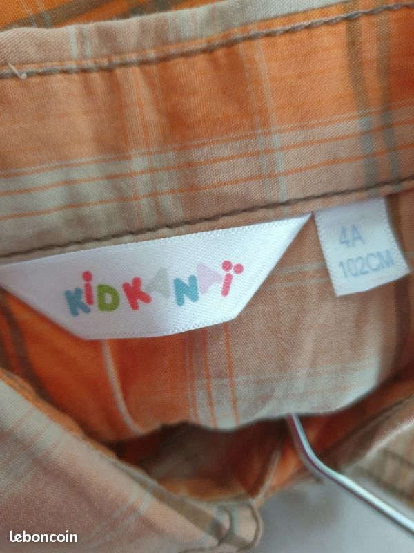 Chemise à carreaux manches courtes 4 ans (image 3)
