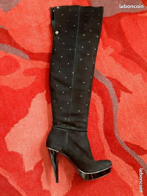 Cuissardes cuir velours daim et cuir verni André Studio (image 7)