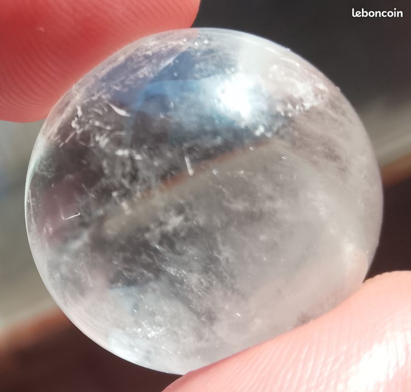 17.2gr 23.1mm sphère (boule) en cristal de roche de Madagascar pierre naturelle sculptée (image 1)