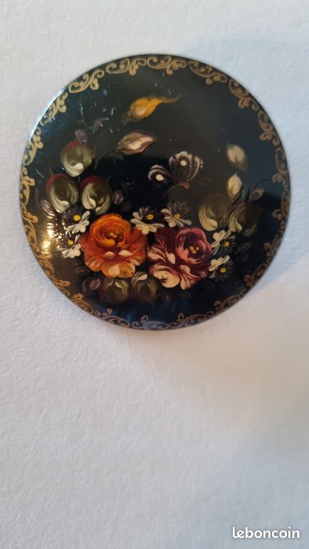 BOÎTE LAQUÉE RUSSE ancienne peinte à la main – Floral, style Fedoskino