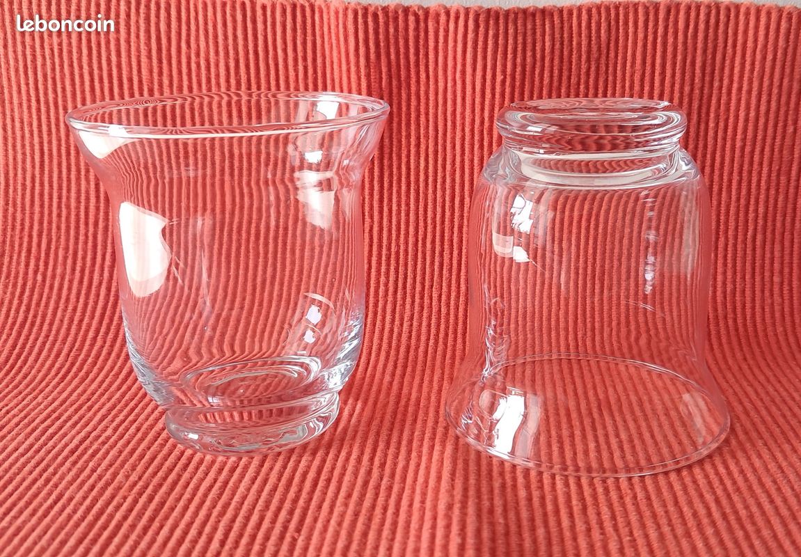 2 jolis photophores "verres" neuf
