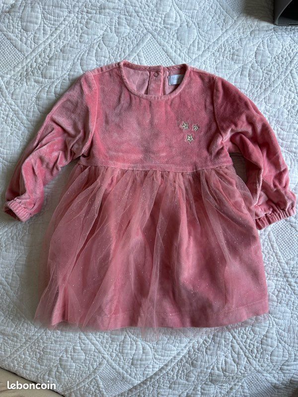 Robe rose velours Cadet Rousselle 12 mois Vêtements bébé