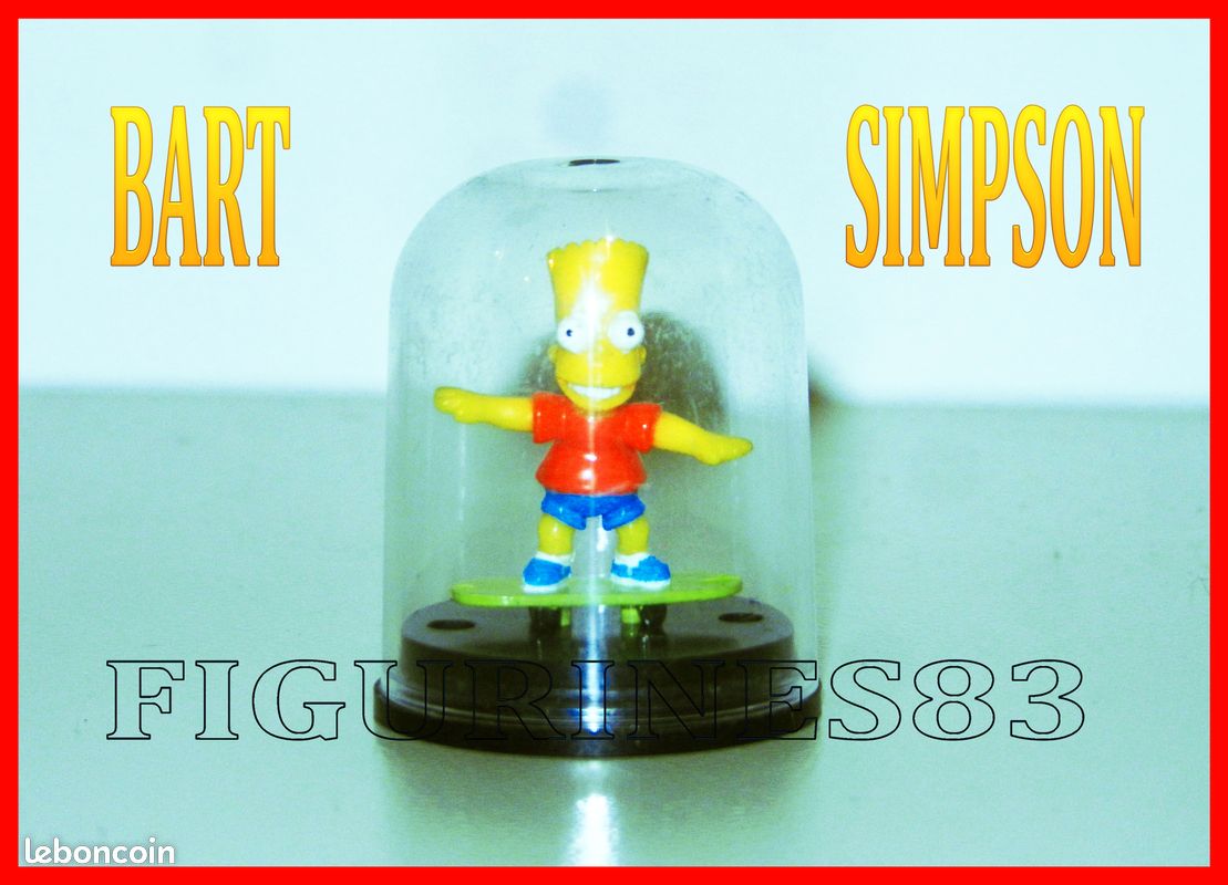 Figurine BART SIMPSON en skateboard - Hauteur 4 cm (image 1)