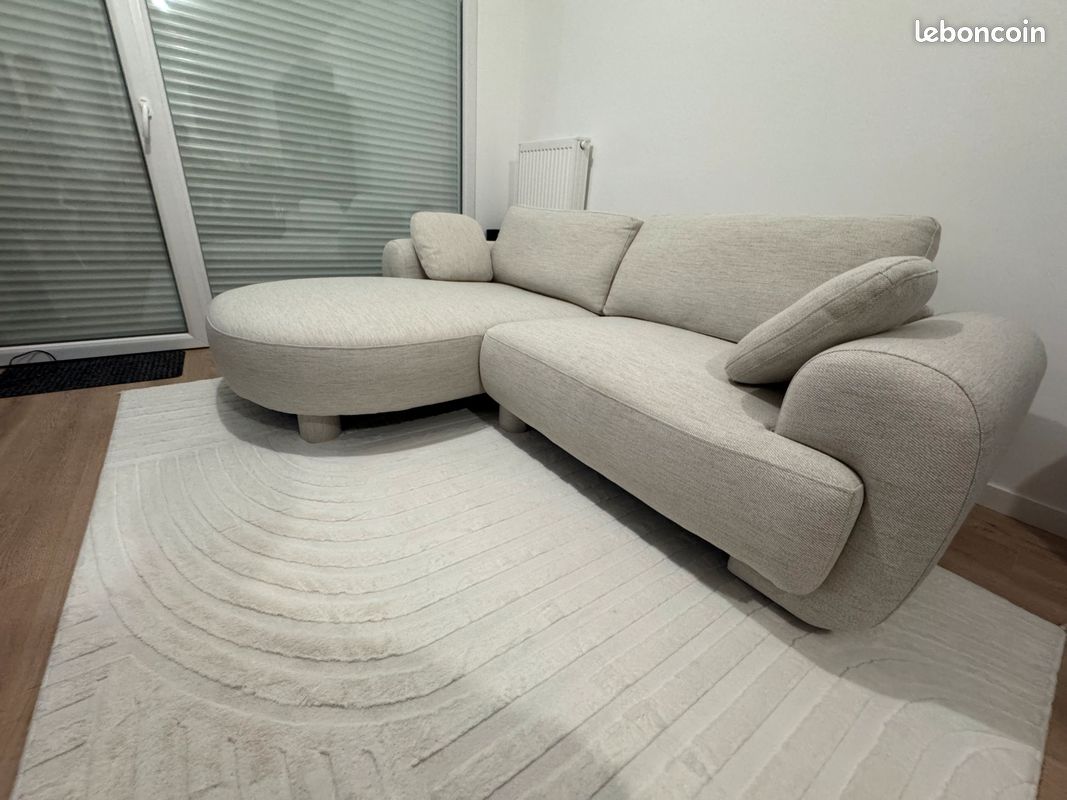 Canapé d'angle design beige - Etat neuf (image 3)