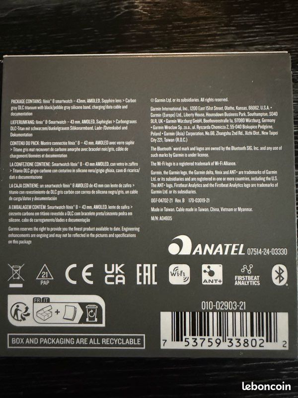 Montre connectée Garmin Fenix 8 43mm (image 2)