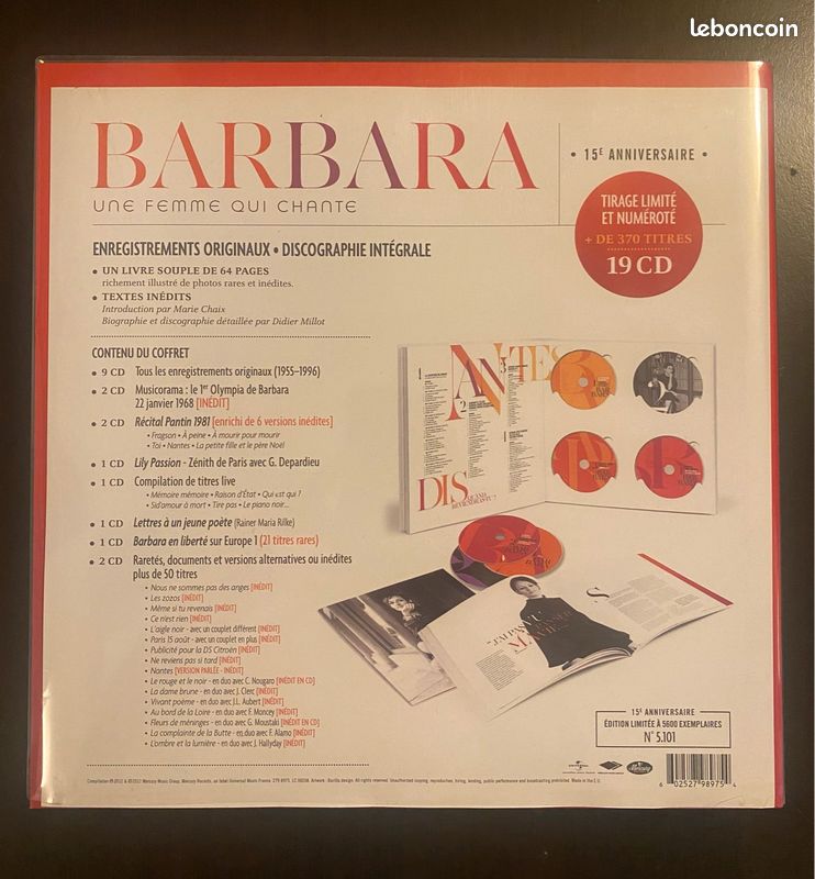 Intégrale BARBARA « une femme qui chante » - édition limitée et 