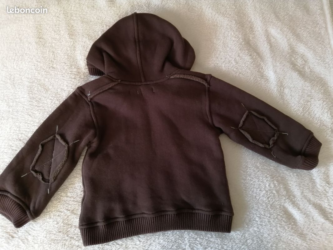 Gilet sweat chaud 18 mois zippé (image 2)
